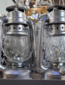 Керосиновая масляная лампа 24см СЕРЕБРЯНЫЙ фонарь