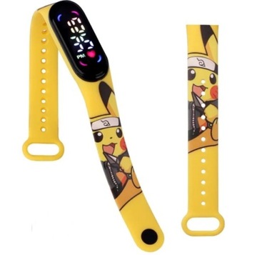 ZEGAREK cyfrowy kolor LED PIKACHU POKEMON watch band dla dzieci prezent