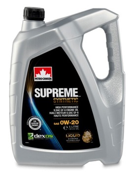 OLEJ SILNIKOWY PETRO-CANADA SUPREME SYNTHETIC 0W-20 0W20 5L
