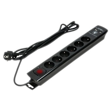 УДЛИНИТЕЛЬ ПИТАНИЯ 6 РОЗЕТОК 3 м ВКЛ/ВЫКЛ