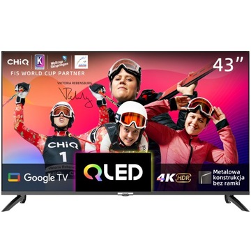 Telewizor QLED CHiQ Google TV U43QM8G 43'' 4K UHD SMART Metalowa obudowa