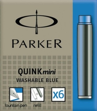 PARKER QUINK niebieskie mini naboje do pióra 5 szt