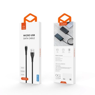 MCDODO КОРОТКИЙ КАБЕЛЬ БЫСТРОЙ ЗАРЯДКИ MICRO USB 4+ 20 СМ