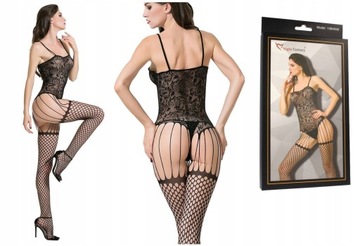 Черное сетчатое боди, комбинезон, женское нижнее белье