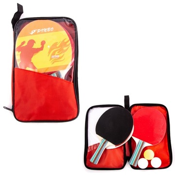 НАБОР ШАРИКОВ ДЛЯ ПИНГ-ПОНГА В КОРПУСЕ 2 РАКЕТКИ + 3 ШАИКА