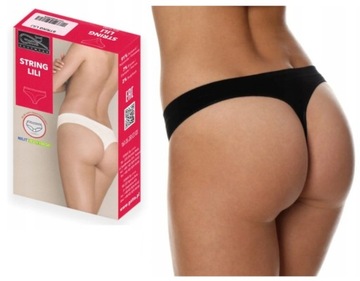 GATTA BEZSZWOWE LILI DAMSKIE STRINGI CZARNE XL