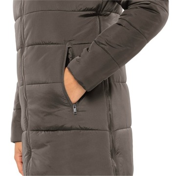 Damski płaszcz zimowy z kapturem Jack Wolfskin EISBACH COAT L
