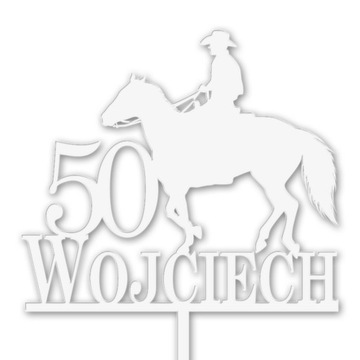 Topper Kowboj Cowboy Koń Jazda konna NAPIS BIAŁY