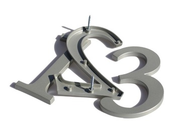 numer domu. numer na dom. cyfry na dom. tablica na dom. 3D premium srebro 2