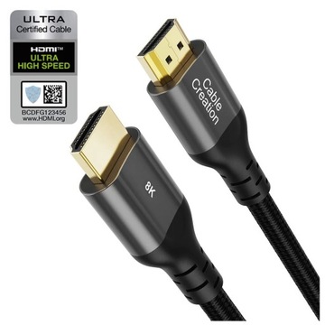 Kabel CableCreation 8K@60Hz 4K@120Hz 48Gbps HDR VRR QFT QMS HDMI - HDMI 2m