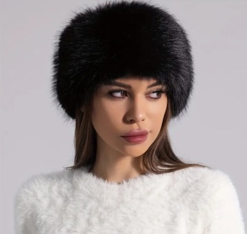 ШАПКА ЖЕНСКАЯ ЗИМНЯЯ, ТЕПЛАЯ МЕХОВАЯ, МОДНАЯ, ЭЛЕГАНТНАЯ МЕХОВАЯ ВЕРХНЯЯ
