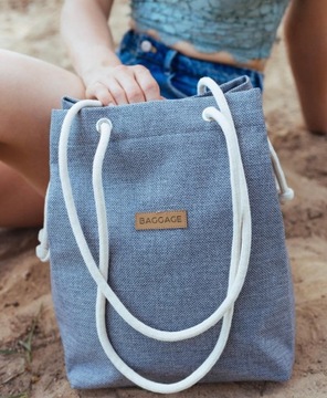 TOREBKA WOREK TORBA BAGGAGE SHOPPER JASNA SZARA