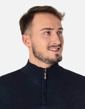 Duży Sweter Męski Półgolf Rozsuwany Golf 190-2 7XL