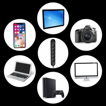 РАЗЪЕМ ПИТАНИЯ 5 РАЗЪЕМОВ 3 УДЛИНИТЕЛЬ USB 5М