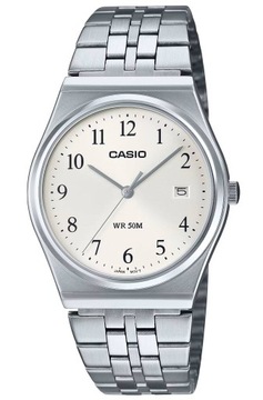 STALOWY WODOSZCZELNY KLASYCZNY ZEGAREK CASIO MTP-B145D -7BV SREBRNY