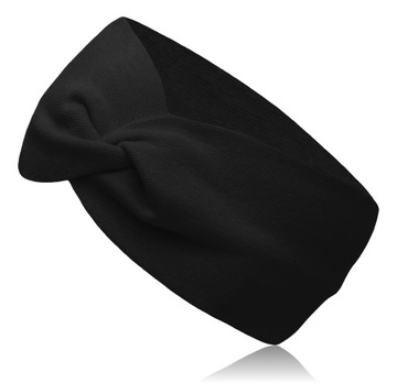 szeroka BAWEŁNIANA OPASKA PRZEPLATANA damska gładka TURBAN
