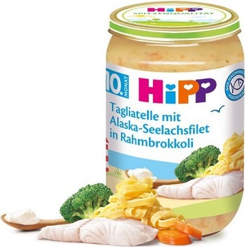 HiPP BIO Łosoś z Makaronem i Brokułami Wit.D