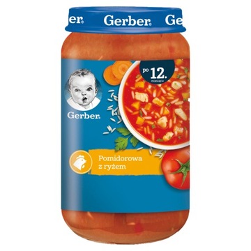 Obiadek Gerber Junior Pomidorowa z ryżem 12msc 250