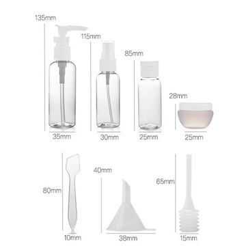 8 sztuk pojemników podróżnych Akcesoria do wielokrotnego napełniania szampo