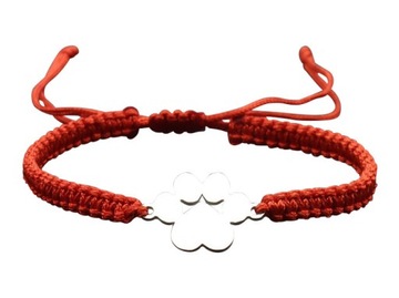 Серебряный браслет, регулируемая плетеная веревка, собачья лапа, гравировальная коробка для собак