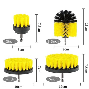 Адаптер для аккумуляторной дрели с набором чистящих щеток из 4 шт.