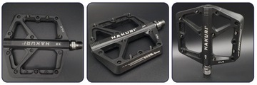 Pedały platformowe rowerowe mocne FLY-RIDE MTB ENDURO lekkie czarne nylon