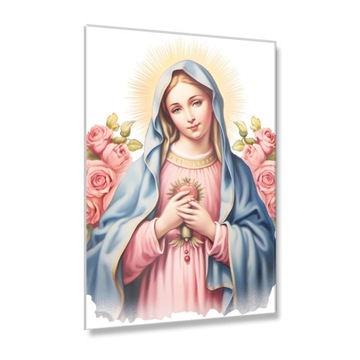Obraz na szkle akrylowym 80x60cm Matka Boża Serce Maryi