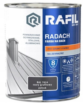 RAFIL RADACH FARBA SZARY GRAFITOWY POŁYSK 10L