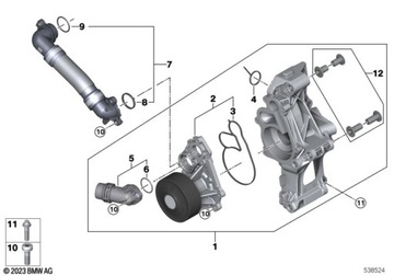 OE BMW G20 G30 G11 G01 G02 G05 G15 TĚSNĚNÍ PUMPY VODY B58 11518482263