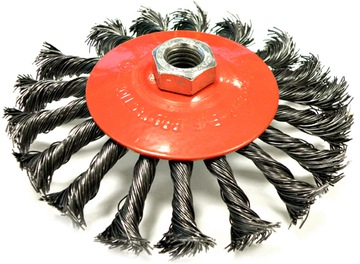 SZCZOTKA TARCZOWA DRUCIANA NA SZLIFIERKĘ 125 mm M14 DRUT SKRĘCANY