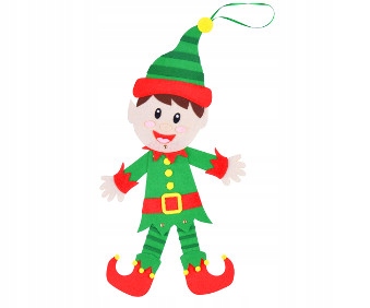 ELF ŚWIĄTECZNY Z FILCU NA ŚCIANĘ DRZWI OKNO 53 CM