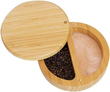Бамбуковый контейнер для соли и перца, солонка