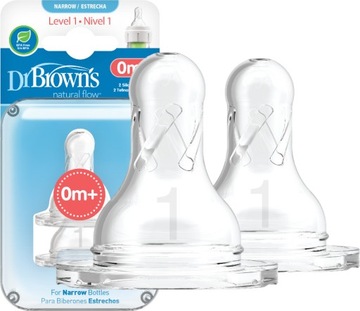 DR BROWN'S SMOCZEK DO BUTELKI WĄSKI 0M+ POZIOM 1 2SZT