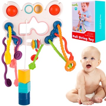 ZABAWKA SENSORYCZNA EDUKACYJNA ANTYSTRESOWA GRYZAK MONTESSORI NIEMOWLĄT