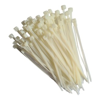 BIAŁE TRYTYTKI OPASKI NYLONOWE ZACISKOWE KABLOWE 7,6x550mm mocne 100 sztuk