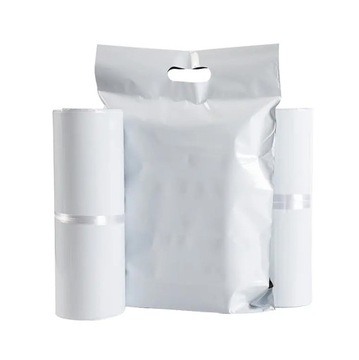 БЕЛАЯ КУРЬЕРСКАЯ ФОЛЬГА С РУЧКОЙ 350x460+70 50 шт.