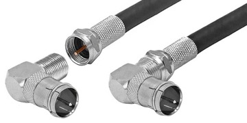 Угловой антенный адаптер RF QuickF/wt-F/gn, 75 Ом