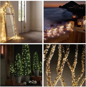 СОЛНЕЧНЫЕ ЕЛОЧНЫЕ гирлянды, 100 светодиодных проводов, теплые, 10 м