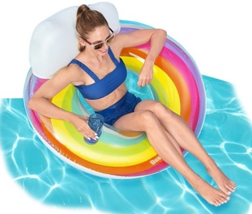 DUŻE DMUCHANE KOLOROWE KÓŁKO DO PŁYWANIA KOŁO BESTWAY 43647