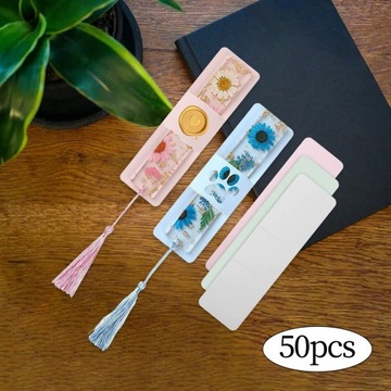 50x koszulki na zakładki do zakładek Kraft, mieszane kolory