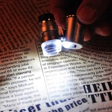 КАРМАННАЯ ЛУПА МИКРОСКОПА ЛУПА 60x СВЕТОДИОДОВ - ESSENTIAL TESTER