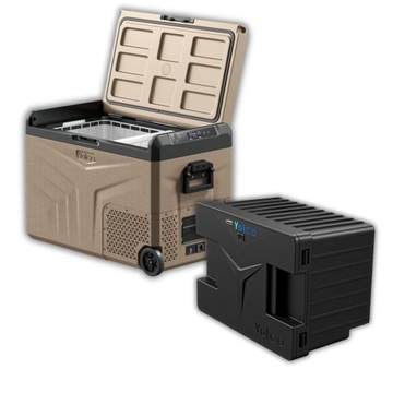 Przenośna lodówka kompresorowa Yolco TCX60 Sand DualZone + BATERIA