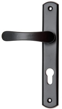 Ручка для дверных ворот, узкая, задняя панель, вставка 72 мм, ЧЕРНАЯ