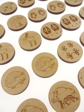 Деревянный пазл МОНТЕССОРИ Игра на память СЛЕДЫ ЖИВОТНЫХ Stuka Puka