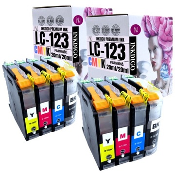 LC123 XL - 8x TUSZ ZAMIENNY do DRUKARKI BROTHER DCP-J132W DCP-J152W LC-123