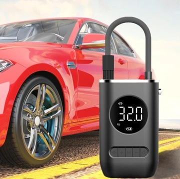 КОМПРЕССОРНЫЙ НАСОС ДЛЯ АВТОМОБИЛЯ ВЕЛОСИПЕДА Фонарик 10,3 Бар АККУМУЛЯТОР