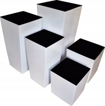 Цветочный горшок HIGH FINESSION + вставка 30x30 h57 GLOSS WHITE