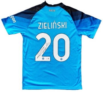 PIOTR ZIELIŃSKI koszulka SSC Napoli z ORYGINALNYM AUTOGRAFEM + CERTYFIKAT
