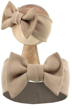 OPASKA DZIECIĘCA NA GŁOWĘ Z KOKARDĄ DLA DZIEWCZYNKI PRĄŻEK WIOSNA / JESIEŃ