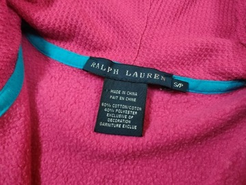 RALPH LAUREN Bluza Full Zip z Kapturem Damska Różowa r. S